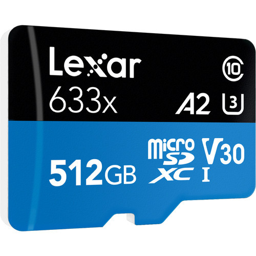 Карта памяти Lexar microSDXC 512GB High-Performance 633x UHS-I + SD-Адаптер (LSDMI512BBNL633A)