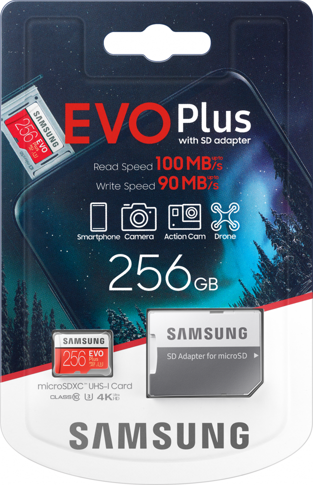 Samsung microSDXC 256GB EVO Plus UHS-I Class 10 + SD-Адаптер (MB-MC256HA/RU)