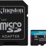 Карта памяти Kingston 512GB microSDXC C10 UHS-I U3 A2 R170/W90MB/s + SD адаптер (SDCG3/512GB)