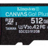 Карта памяти Kingston 512GB microSDXC C10 UHS-I U3 A2 R170/W90MB/s + SD адаптер (SDCG3/512GB)