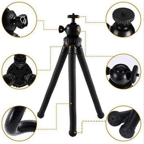 Гибкий прорезиненный штатив MSCAM Sillicon Tripod Black (15см)