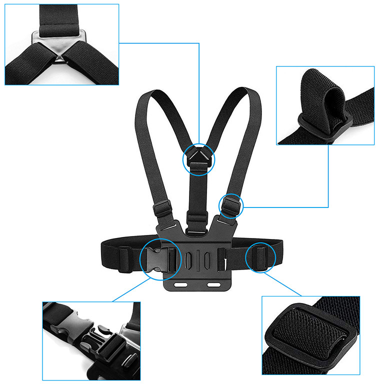 Набор креплений на голову и грудь MSCAM Chest + Head Strap with Chin Belt