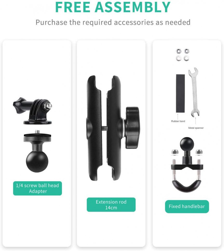 Шарнирное крепление на трубу MSCAM Mount Bike Bracket для екшн-камер GOPRO, SJCAM, DJI