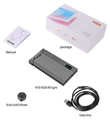 Компактный LED свет Ulanzi Vijim R70 RGB со встроенным аккумулятором (2349)