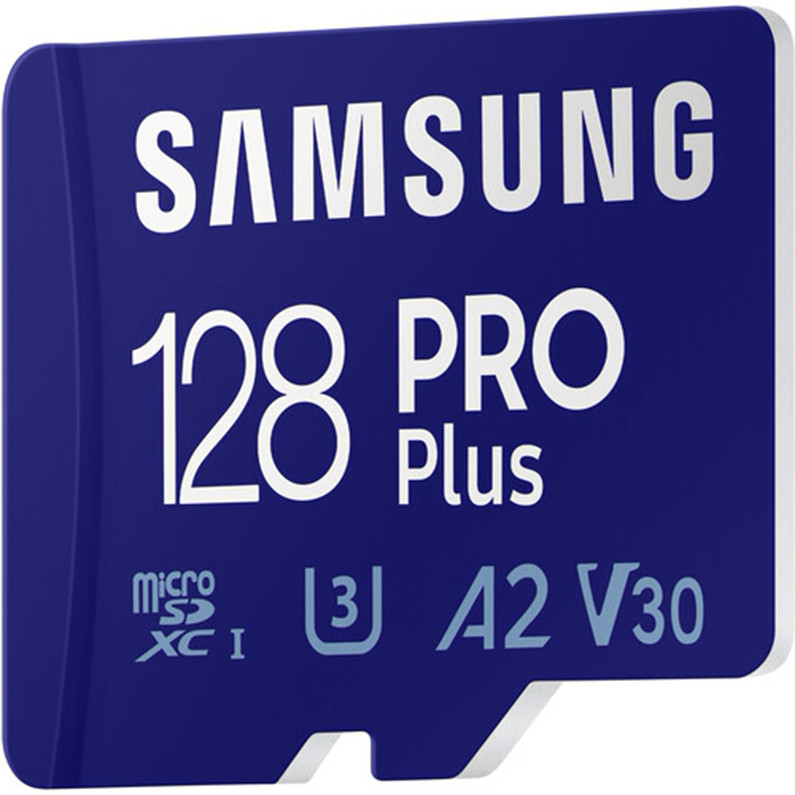 Карта памяти Samsung 128GB microSDXC Class 10 UHS-I U3 V30 A2 PRO Plus + SD Adapter (MB-MD128KA/RU)