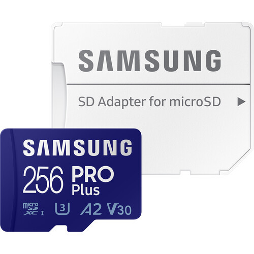 Карта памяти Samsung 256GB microSDXC Class 10 UHS-I U3 V30 A2 PRO Plus + SD Adapter (MB-MD256KA/RU)