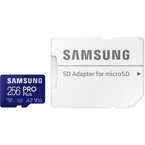 Карта памяти Samsung 256GB microSDXC Class 10 UHS-I U3 V30 A2 PRO Plus + SD Adapter (MB-MD256KA/RU)