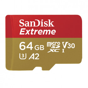 Карта памяти SanDisk 64GB Extreme microSDXC UHS-I + SD адаптер (SDSQXA2-064G-GN6AA)