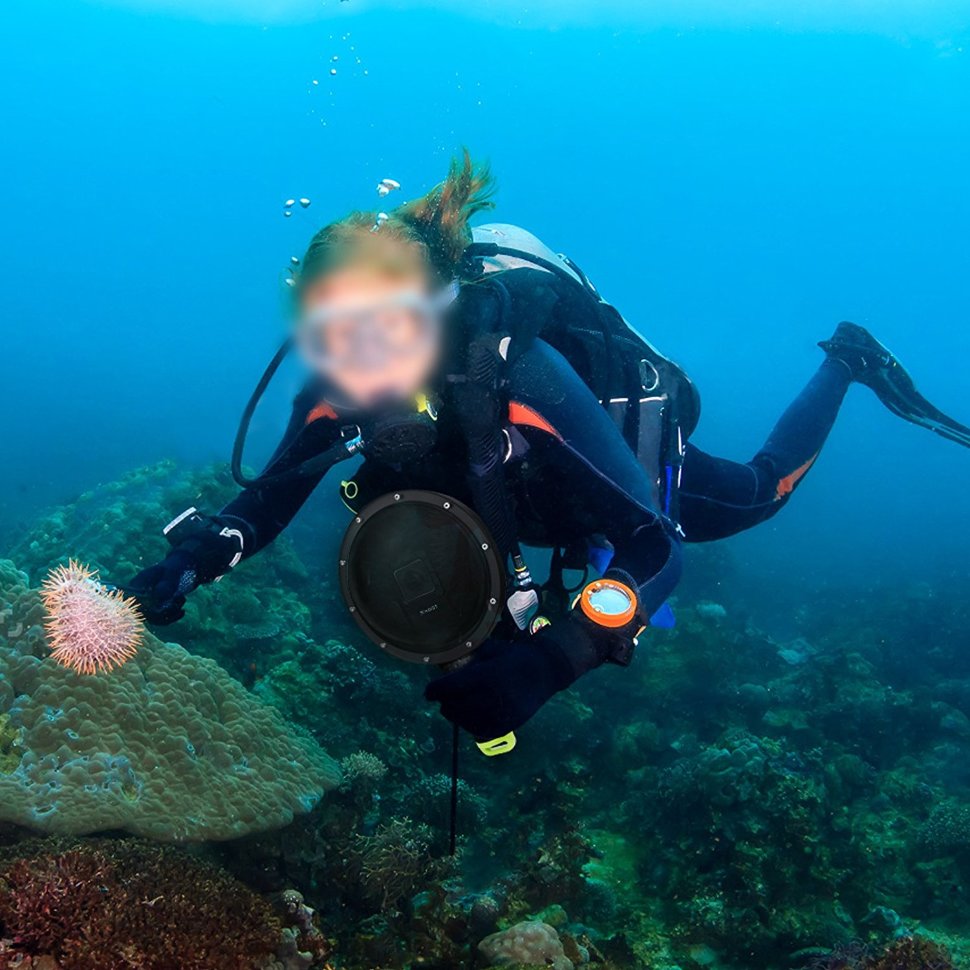 Водонепроницаемый чехол-купол с линзой Telesin Dome Port for GoPro Hero3+,Hero4