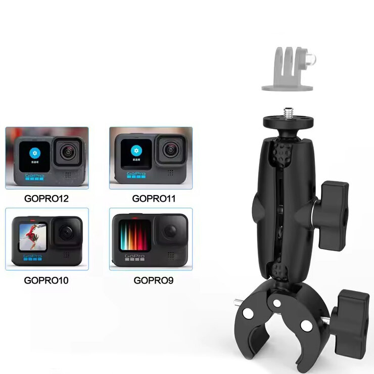 Шарнирное крепление-щипцы на трубу MSCAM Motorcycle Clip Bracket L для екшн-камер GOPRO, SJCAM, DJI, INSTA360